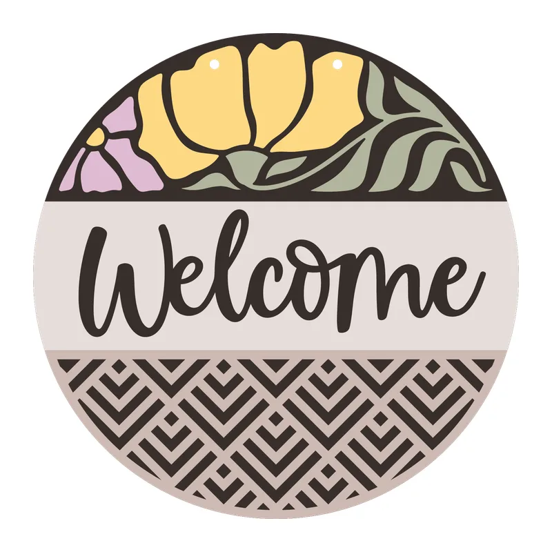 Floral Welcome Door Hanger