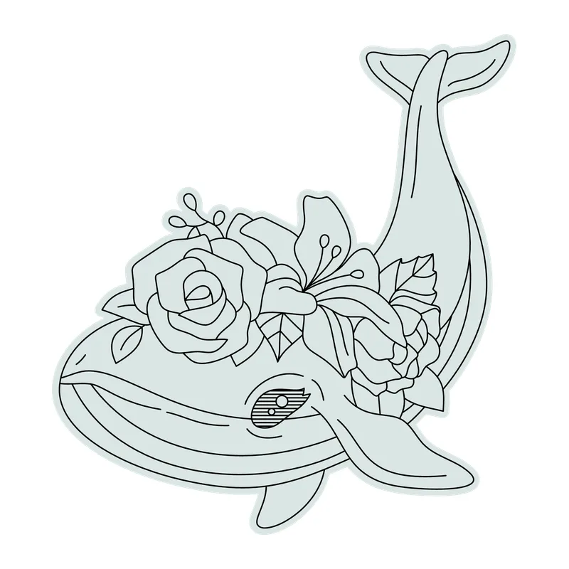 Whale With Flower Crown
