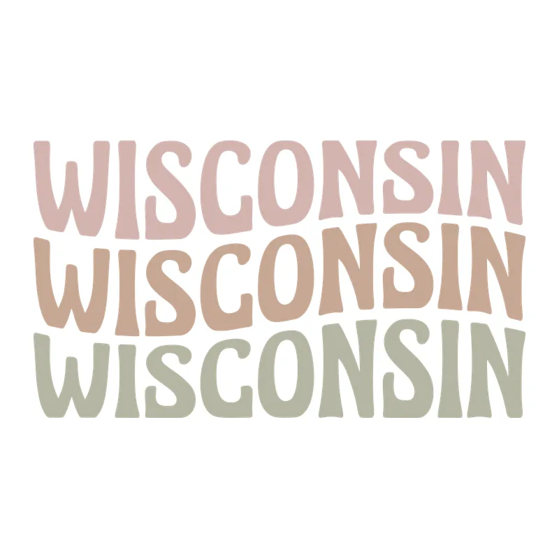 Wavy Retro Wisconsin
