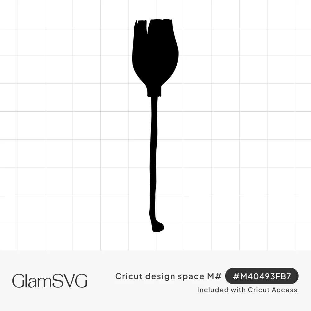 Black silhouette of an upright witch's broom with split bristles at the top and a long, slightly curved handle