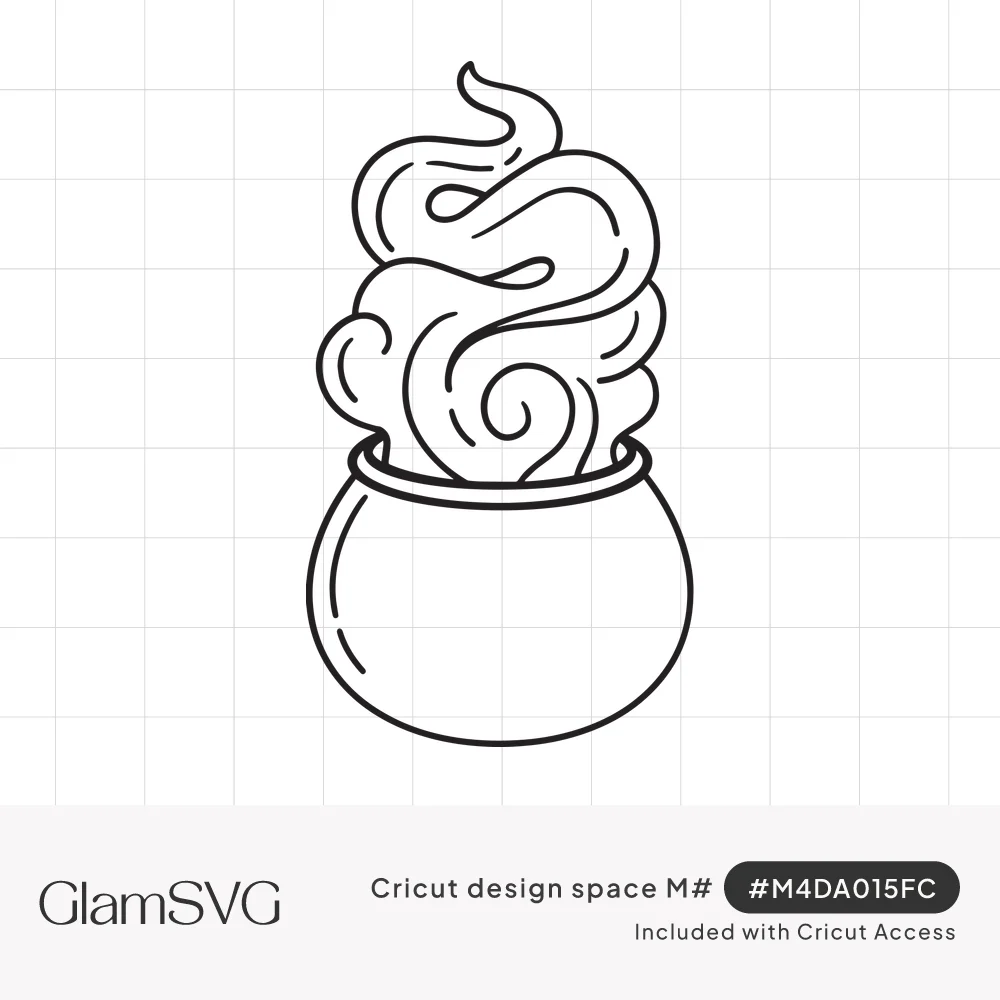 Witch Cauldron Line Art SVG for Cricut | GlamSVG