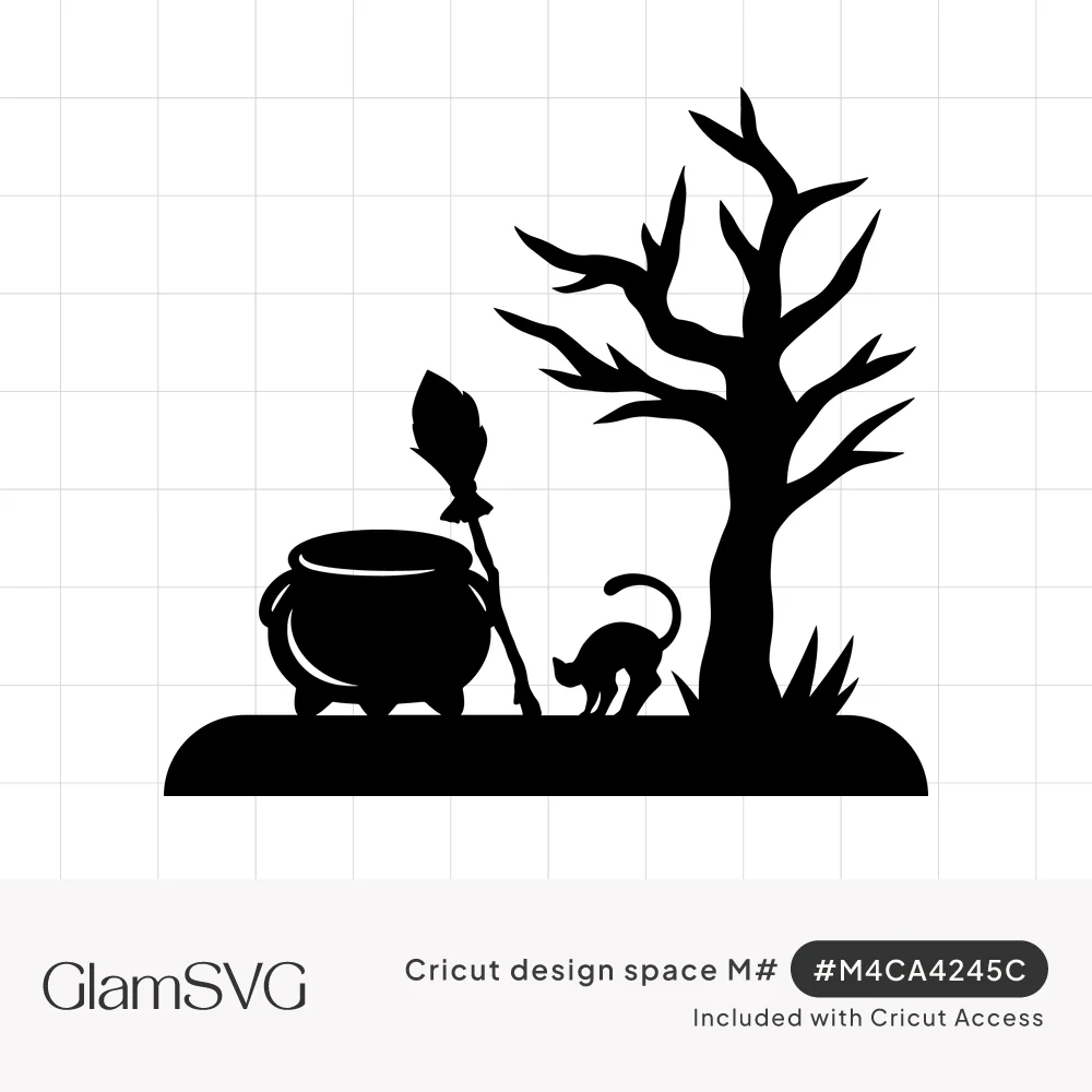Witch Cauldron Halloween Silhouette SVG for Cricut | GlamSVG