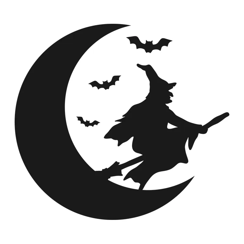 Witch, Moon and Bats