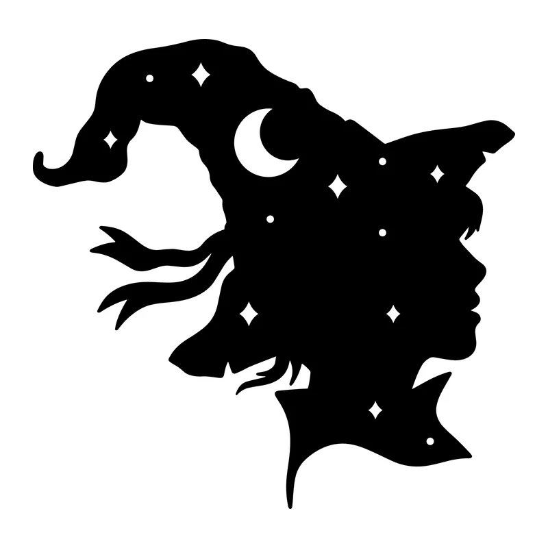 Starry Witch Silhouette