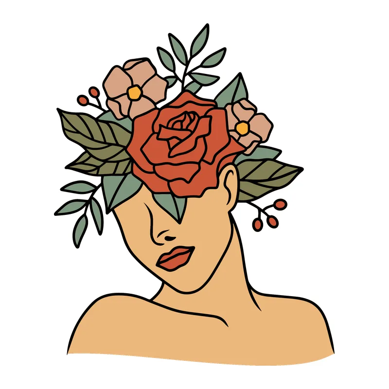 Woman With Floral Head