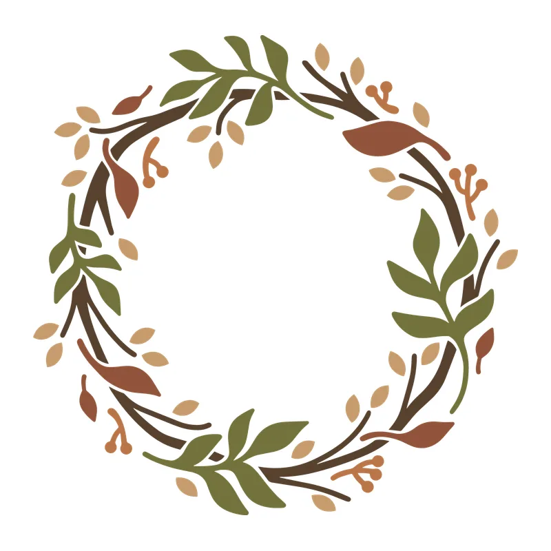Autumn Twig Leaf Wreath