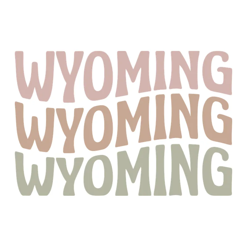 Wyoming Wavy Stacked Text