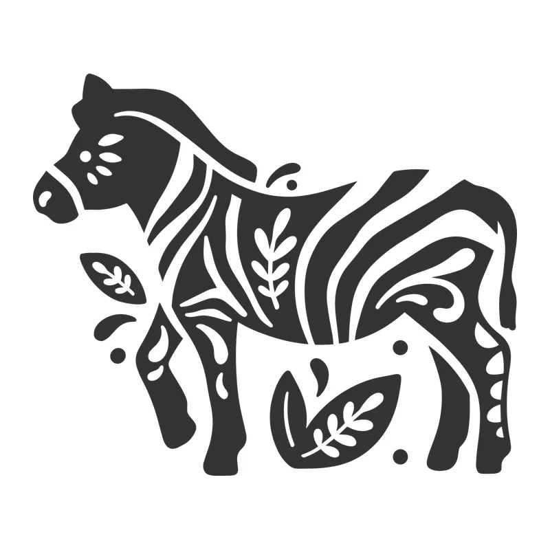 Folk Art Zebra